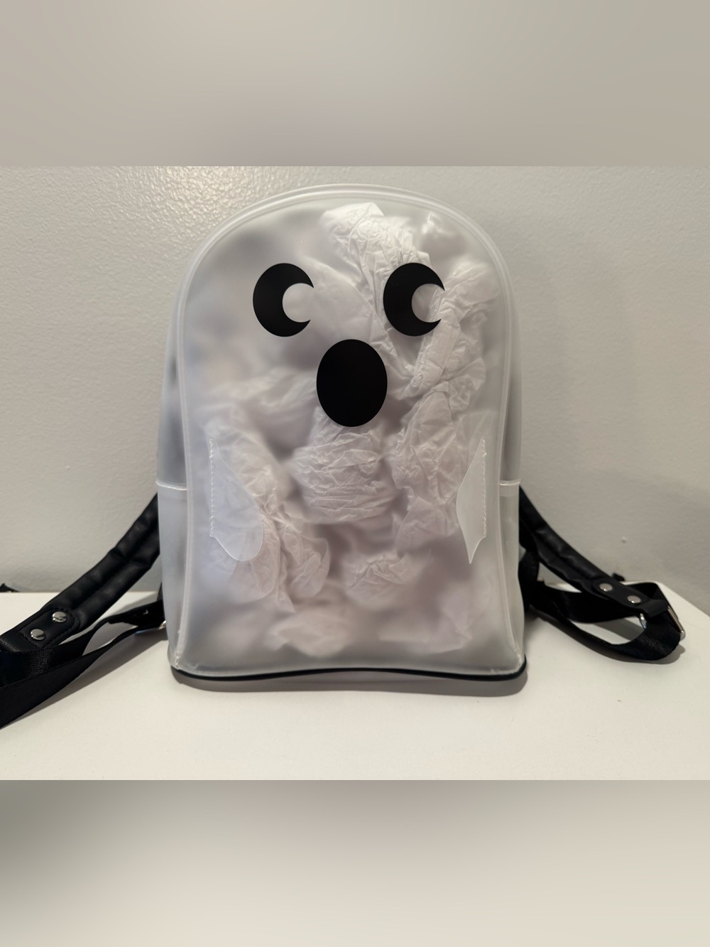 Clear Ghost Backpack  - White Ghost Design